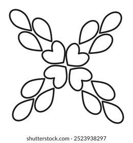 flower petals and leaf coloring page 
