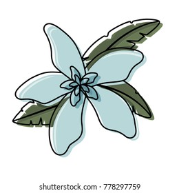 flower with petals light blue  vector illustration