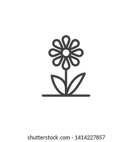 Flower petals line icon. linear style sign for mobile concept and web design. Chamomile flower outline vector icon. Symbol, logo illustration. Vector graphics