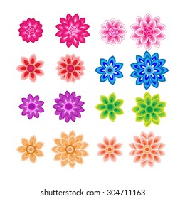 Flower petals overlapping colorful vector