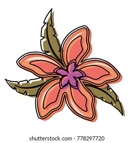 flower  with petals salmon vector illustration