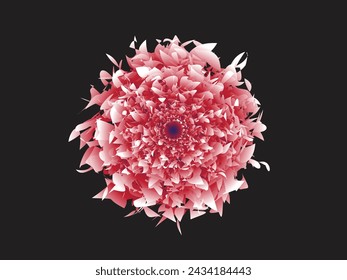 Flor pétalos vector, floral bud Vector flores. Impresión de arte de primavera con elementos botánicos. Feliz Pascua. Estilo popular. Posters para las vacaciones de primavera. iconos aislados sobre fondo degradado negro.