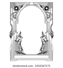 Flower photo frame background illustration