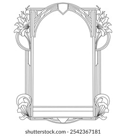 Flower photo frame background illustration