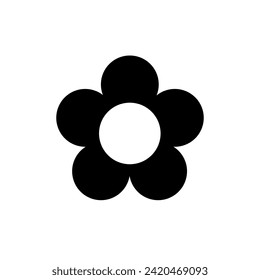 Flower pictorgam. Vector black glyph icon isolated on white background.