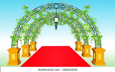 Flower pillar vector for decoration