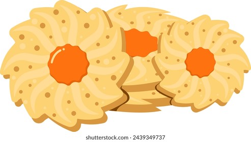 Flower Pineapple Tart Cookies Illustration