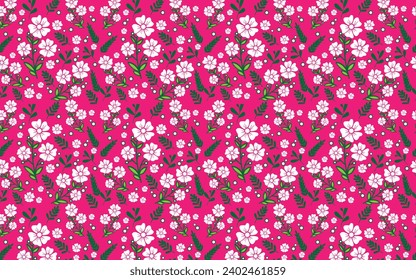 flower with pink background seamless pattern