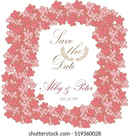 flower pink blossom vector wedding card invitation 
