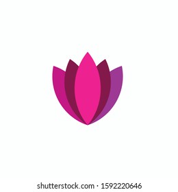 Flower pink gradient logo design vector illustration