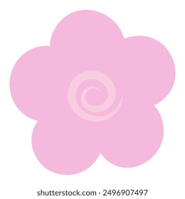 Flower. Pink inflorescence of flowering plant. Flower head. Opened rounded petals. Opened flower bud. Color vector illustration. Isolated white background. Flat style. Idea for web design.