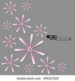 Flower pink on gray background design vector illustration.