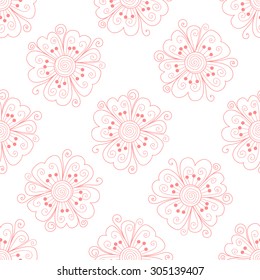 Flower pink vector seamless pattern. Cute print.