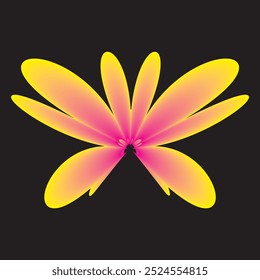 a flower with a pink and yellow background that says flower.