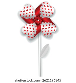 Flower pinwheel vector paper toy windmill icon