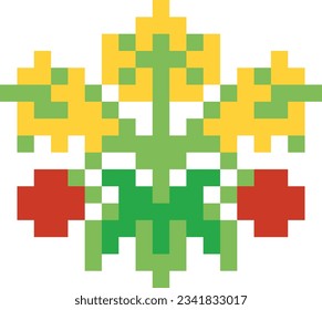 Imagen vectorial de píxeles de flor