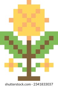 Flower pixel art vector image