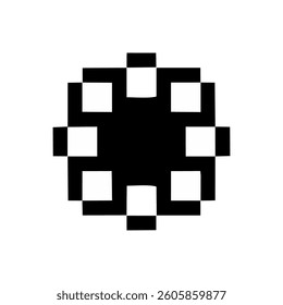 Flower pixel icon isolated on white background. Suitable for graphic design or decorative element.