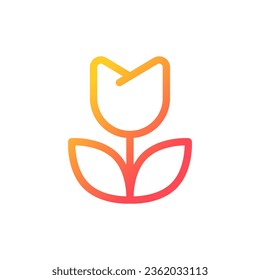 Flower pixel perfect gradient linear ui icon. Floral shop. Retail florist. Delivery of fresh flowers. Line color user interface symbol. Modern style pictogram. Vector isolated outline illustration