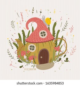 flower and plant compositions. bouquet in a vase, envelope, watering can. minimalism, abstraction. Vector graphics