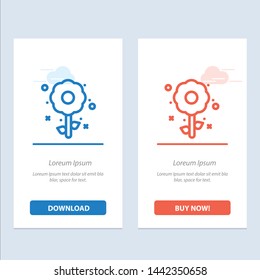 Flower, Plant, Easter, Holiday  Blue and Red Download and Buy Now web Widget Card Template