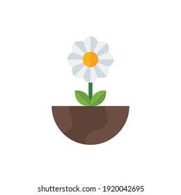 Flower, Plant Flat Icon Logo Illustration Vector Isolated. Spring and Season Icon-Set. Suitable for Web Design, Logo, App, and UI.