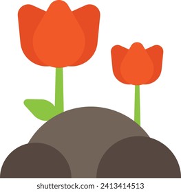 Flower Plant Garden Icon Vector Flat Illustration