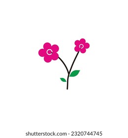 Flower, plant geometric symbol simple logo vector