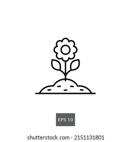 Flower plant icon, vector eps 10 