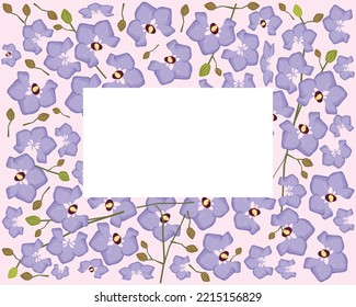 Flower and Plant, Illustration Frame of Beautiful Purple Phalaenopsis or Doritaenopsis Orchid Flower Streak.
