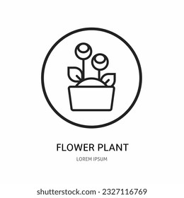 Flower plant logo. Flower plant for business. Stock vector.
