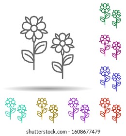 Flower, plant multi color style icon. Simple thin line, outline vector of dia de muertos icons for ui and ux, website or mobile application