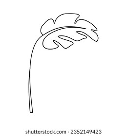 Flower plant outline flat vector element