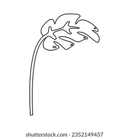Flower plant outline flat vector element