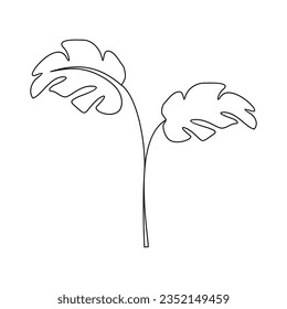 Flower plant outline flat vector element