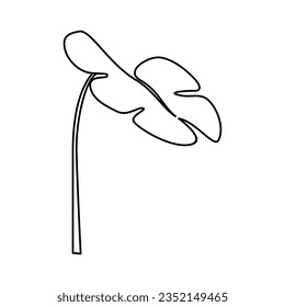Flower plant outline flat vector element