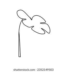 Flower plant outline flat vector element