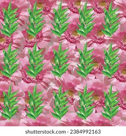 Flower and plant pattern. Floral classic seamless print , leaves and plants for background, pattern and wallpaper