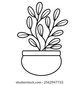 Flower and plant pot doodle 