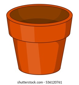 Flower plant pot icon. Cartoon illustration of flower plant pot vector icon logo isolated on white background