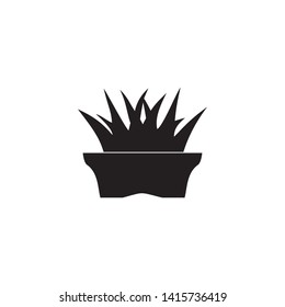 Flower plant pot silhouette vector