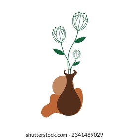 Flower plant recolorable vector element