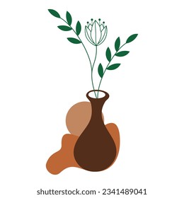 Flower plant recolorable vector element