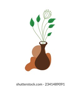 Flower plant recolorable vector element