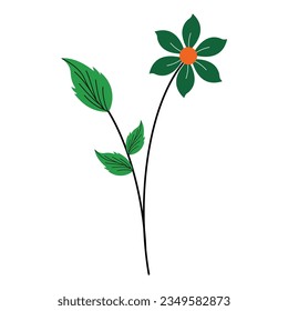 Flower plant recolorable vector element