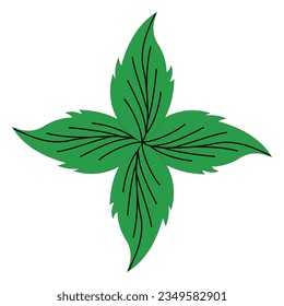 Flower plant recolorable vector element