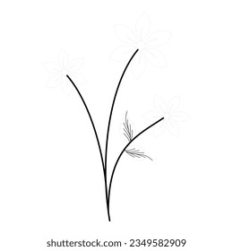 Flower plant recolorable vector element