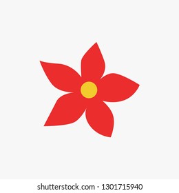 Flower. Plant. Red flower. Vector illustration. EPS 10.