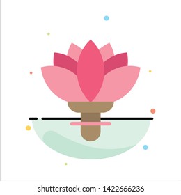 Flower, Plant, Rose, Spring Abstract Flat Color Icon Template