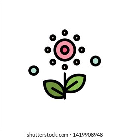 Flower, Plant, Rose, Spring  Flat Color Icon. Vector icon banner Template